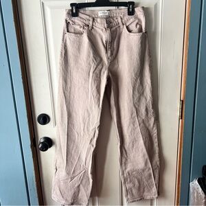 Abercrombie & Fitch Women's Light Tan/Gray Relaxed High Rise Jean 29/8r